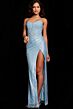 Jovani 37649 Sequin Skirt Embroidered Corset Dress