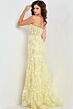 Jovani 38004 Floral Embroidery Sheer Corset Dress