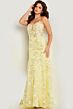 Jovani 38004 Floral Embroidery Sheer Corset Dress