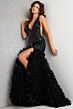 Jovani 38137 Ruffle Skirt Sequin Bodice Dress