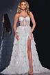 Jovani 38165 Ruffle Skirt Sheer Corset Dress