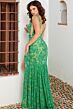 Jovani 38230 Beaded Lace Plunging Neck Dress