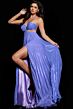 Jovani 38328 Empire Waist Pleated Metallic Dress