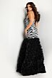Jovani 38359 Ruffle Skirt Sequin Top Dress