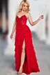 Jovani 38431 Layered Skirt Corset Top Dress