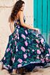 Jovani 38638 Lace-Up Bodice Pleated Floral Dress
