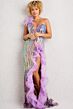 Jovani 38678 Ruffle Slit One Strap Dress