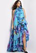 Jovani 38721 Ruffle Hem Floral Tent Dress