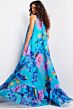 Jovani 38721 Ruffle Hem Floral Tent Dress