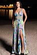 Jovani 38733 Floral Print Cutout Dress