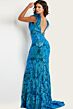 Jovani 38758 Feather Straps Sequin Dress