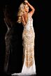 Jovani 38847 Fringe Skirt Two Tone Sequin Dress