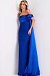 Jovani 38864 Long Cape Off The Shoulder Dress