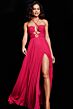 Jovani 39139 Lace-Up Bodice Pleated Dress