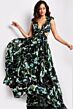 Jovani 39420 Criss Cross Waist Floral Print Dress