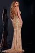 Jovani 07355 Floral Embellished Plunging Neck Dress