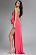 Jovani 22357 One Strap High Slit 3D Floral Dress