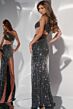 Jovani 34011 Embellished One Shoulder Cutout Dress