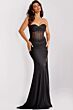 Jovani 36684 Side Slit Strapless Glitter Dress