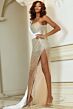 Jovani 36797 High Slit One Shoulder Sheer Pageant Gown