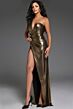 Jovani 37000 One Shoulder Ruched Metallic Dress