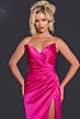 Jovani 37079 High Slit Faux Wrap Strapless Dress
