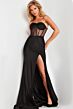 Jovani 37527 Illusion Corset High Slit Dress