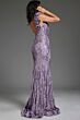 Jovani 37634 One Strap Floral Glitter Dress
