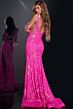 Jovani 38053 Sheer Sides V-Neck Sequin Dress