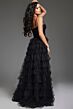 Jovani 38278 Ruffle Skirt Glitter Corset Dress
