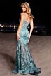 Jovani 38468 Illusion Corset Floral Sequin Dress