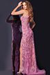 Jovani 38769 High Slit One Shoulder Embellished Dress