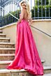 Jovani 39042 Long Overskirt Plunging Neckline Pageant Gown