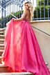 Jovani 39042 Long Overskirt Plunging Neckline Pageant Gown