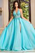 Jovani 39642 High Slit Halter Neck Pageant Dress