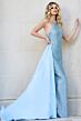 Jovani 39715 Side Overskirt Halter Neck Pageant Dress