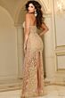 Jovani 39754 Back Slit Halter Strap Pageant Gown