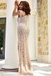 Jovani 39849 Asymmetric Neckline Illusion Pageant Gown