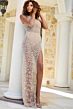 Jovani 39849 Asymmetric Neckline Illusion Pageant Gown