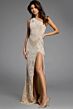 Jovani 39895 Lace-Up Back High Slit One Shoulder Dress