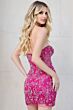 Jovani 39911 Strapless Sweetheart Floral Mini Pageant Dress