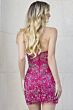 Jovani 39911 Strapless Sweetheart Floral Mini Pageant Dress