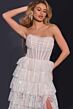 Jovani 40031 Tiered Skirt Strapless Corset Dress