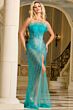 Jovani 40050 High Slit Ruffle Neck Pageant Dress