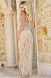 Jovani 40056 Fringe Skirt Plunging Neck Pageant Gown
