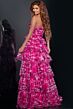Jovani 40423 Ruffle Skirt Halter Neck Floral Dress