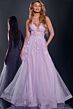 Jovani 40472 Floral Appliques Plunging Neck Dress