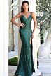 Jovani 40692 Spaghetti Straps Backless Geometric Dress