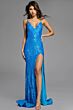 Jovani 40692 Spaghetti Straps Backless Geometric Dress