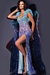 Jovani 40761 Ruffle Straps Geometric Sequin Dress
